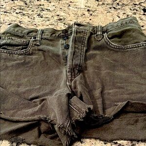 We the free Casual Olive Green Denim Shorts